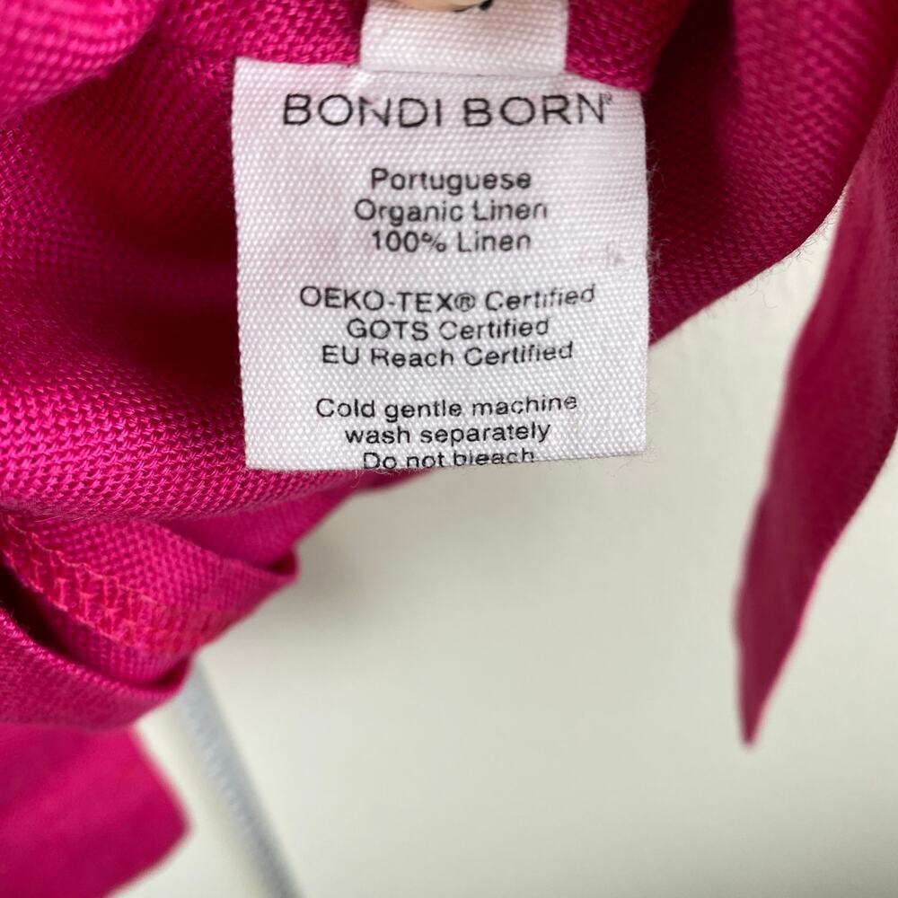 Bondi Born Martinique Linen Mini Dress Fuchsia Pink Wrap XS - Picture 14 of 16